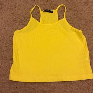 Yellow cropped halter top